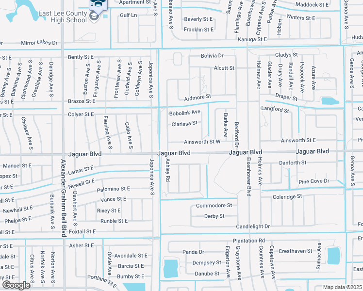map of restaurants, bars, coffee shops, grocery stores, and more near 916 Ainsworth Street West in Lehigh Acres