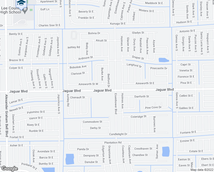 map of restaurants, bars, coffee shops, grocery stores, and more near 976 Ainsworth Street West in Lehigh Acres