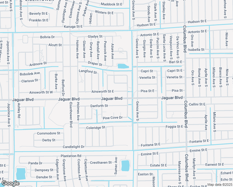 map of restaurants, bars, coffee shops, grocery stores, and more near 1072 Ainsworth Street East in Lehigh Acres
