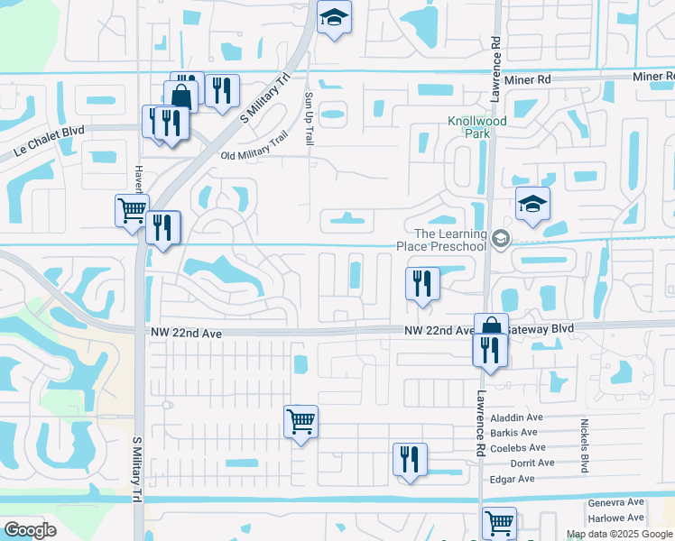 map of restaurants, bars, coffee shops, grocery stores, and more near 8588 Baron Drive in Boynton Beach
