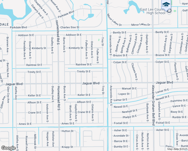 map of restaurants, bars, coffee shops, grocery stores, and more near 651 Crabtree Court in Lehigh Acres