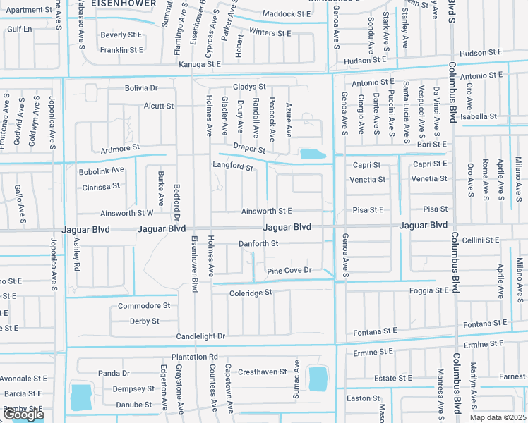 map of restaurants, bars, coffee shops, grocery stores, and more near 1044 Ainsworth Street East in Lehigh Acres