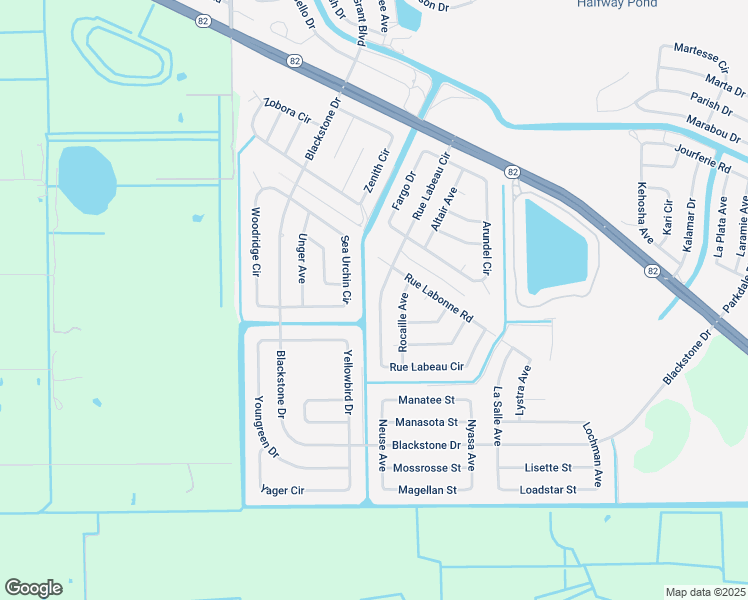 map of restaurants, bars, coffee shops, grocery stores, and more near 814 Rue Labeau Circle in Fort Myers