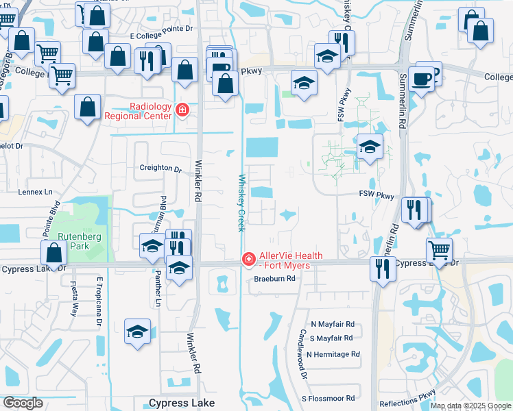 map of restaurants, bars, coffee shops, grocery stores, and more near 13362 Fox Chapel Court in Fort Myers