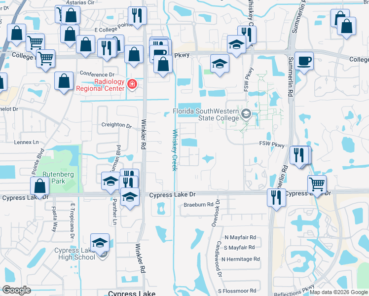map of restaurants, bars, coffee shops, grocery stores, and more near 8382 North Haven Lane in Fort Myers