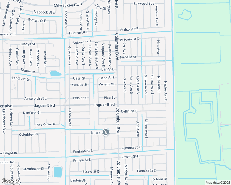 map of restaurants, bars, coffee shops, grocery stores, and more near 1152 Florence Street East in Lehigh Acres