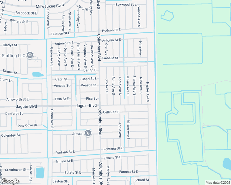 map of restaurants, bars, coffee shops, grocery stores, and more near 758 Aprile Avenue South in Lehigh Acres