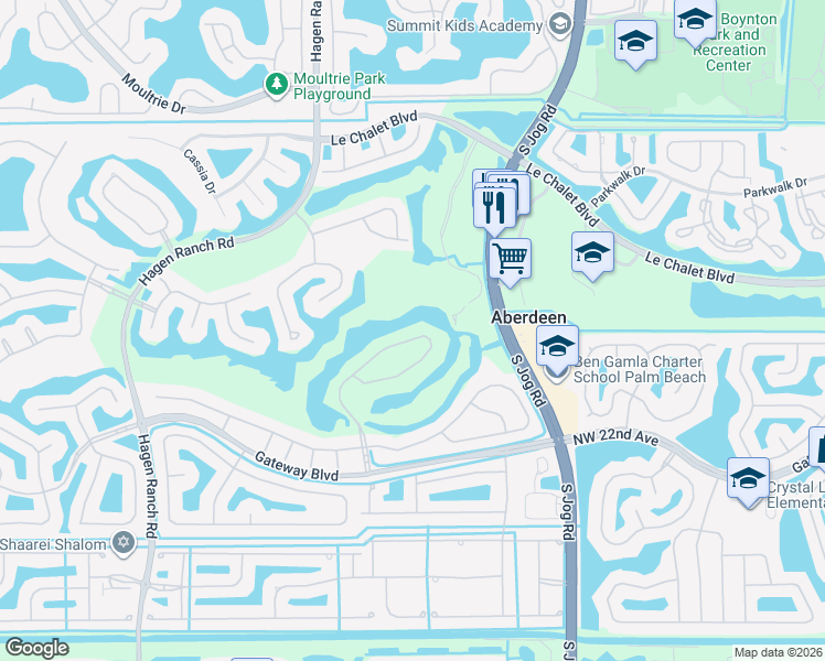 map of restaurants, bars, coffee shops, grocery stores, and more near 6915 Fairway Lakes Drive in Boynton Beach