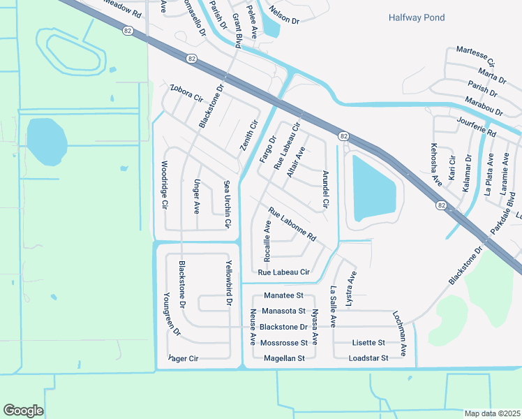 map of restaurants, bars, coffee shops, grocery stores, and more near 212 Rue Labonne Road in Fort Myers