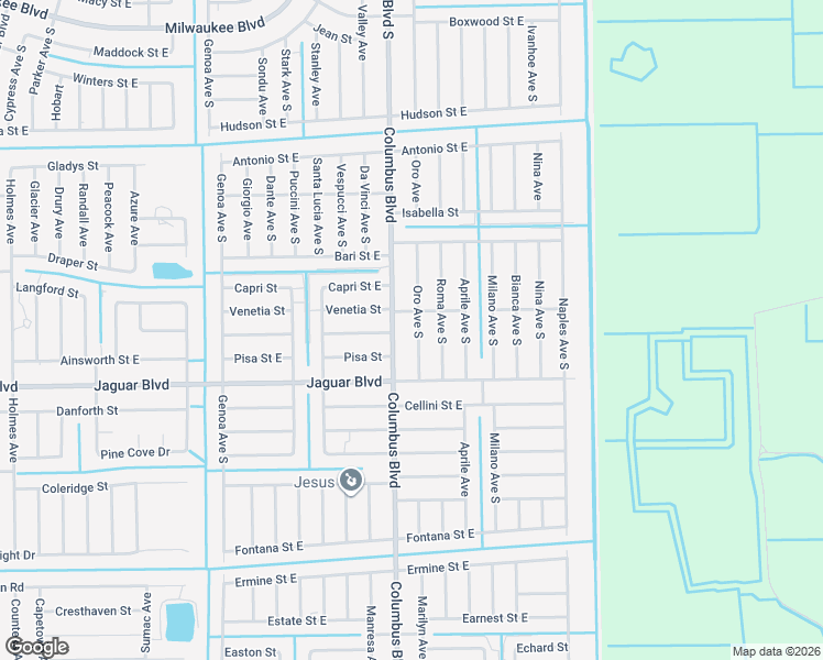 map of restaurants, bars, coffee shops, grocery stores, and more near 760 Oro Avenue South in Lehigh Acres