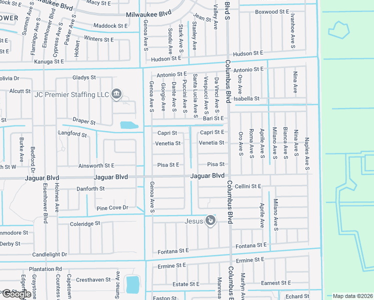 map of restaurants, bars, coffee shops, grocery stores, and more near 759 Puccini Avenue South in Lehigh Acres