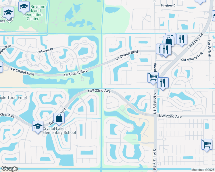 map of restaurants, bars, coffee shops, grocery stores, and more near 5440 Benjamin Avenue in Boynton Beach