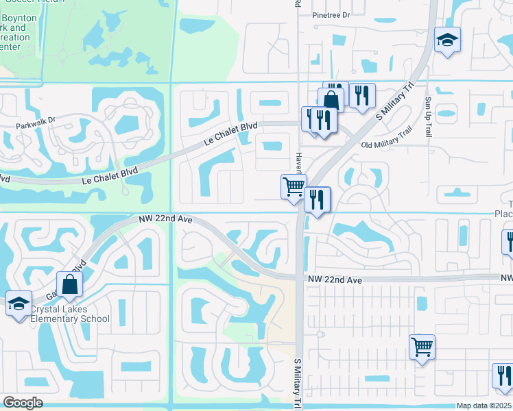 map of restaurants, bars, coffee shops, grocery stores, and more near 5170 84th Place South in Boynton Beach