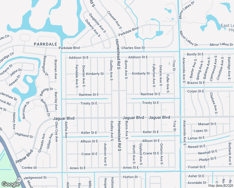 map of restaurants, bars, coffee shops, grocery stores, and more near 776 Homestead Road South in Lehigh Acres