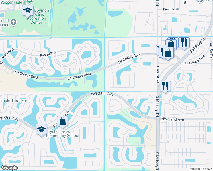 map of restaurants, bars, coffee shops, grocery stores, and more near 5440 Benjamin Avenue in Boynton Beach