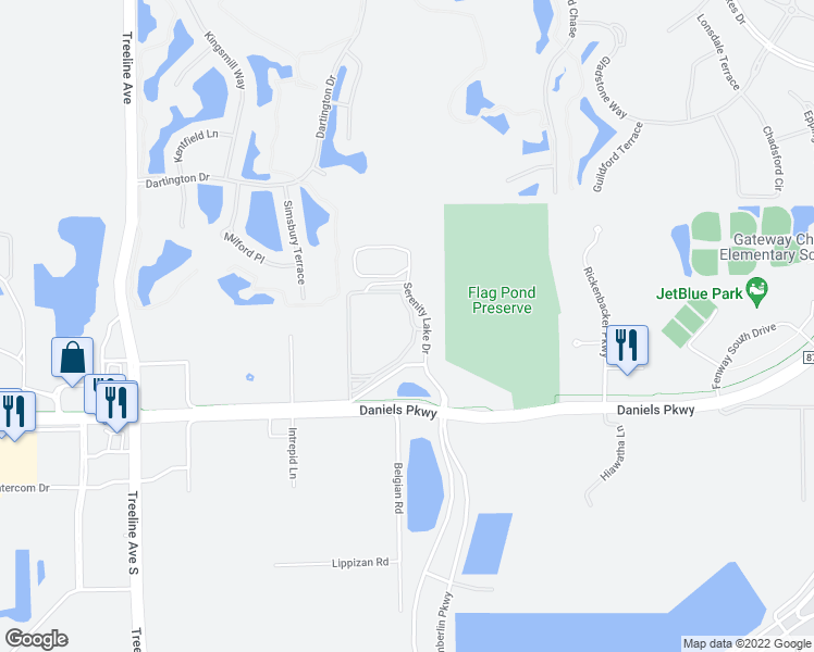 map of restaurants, bars, coffee shops, grocery stores, and more near 10962 Legacy Gateway Circle in Fort Myers