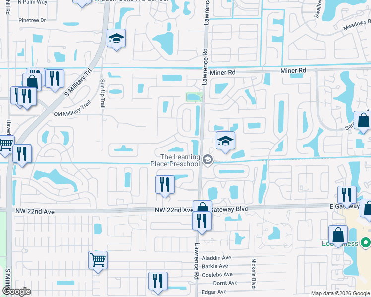 map of restaurants, bars, coffee shops, grocery stores, and more near 8236 White Rock Circle in Boynton Beach