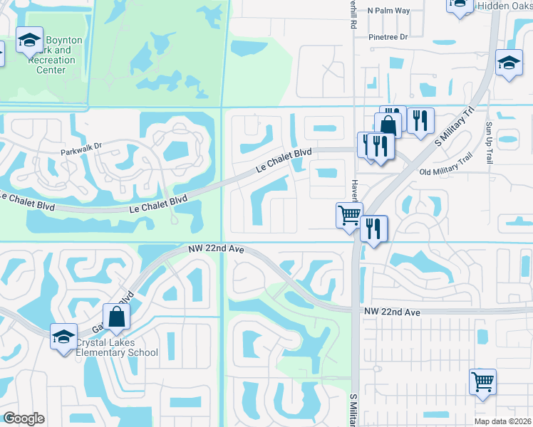 map of restaurants, bars, coffee shops, grocery stores, and more near 8425 Raymond Drive in Boynton Beach