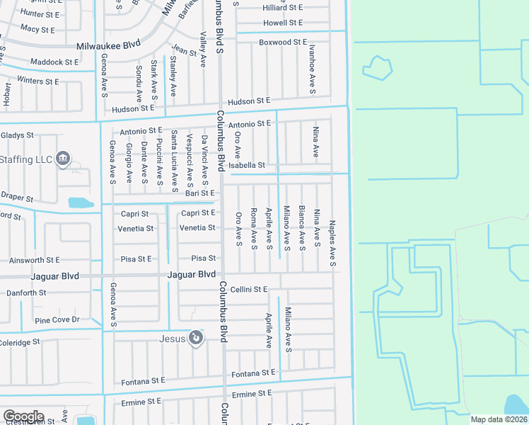 map of restaurants, bars, coffee shops, grocery stores, and more near 746 Aprile Avenue South in Lehigh Acres