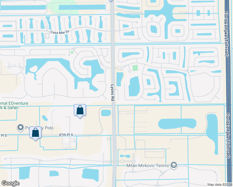 map of restaurants, bars, coffee shops, grocery stores, and more near 8407 Lyons Ranches Road in Boynton Beach