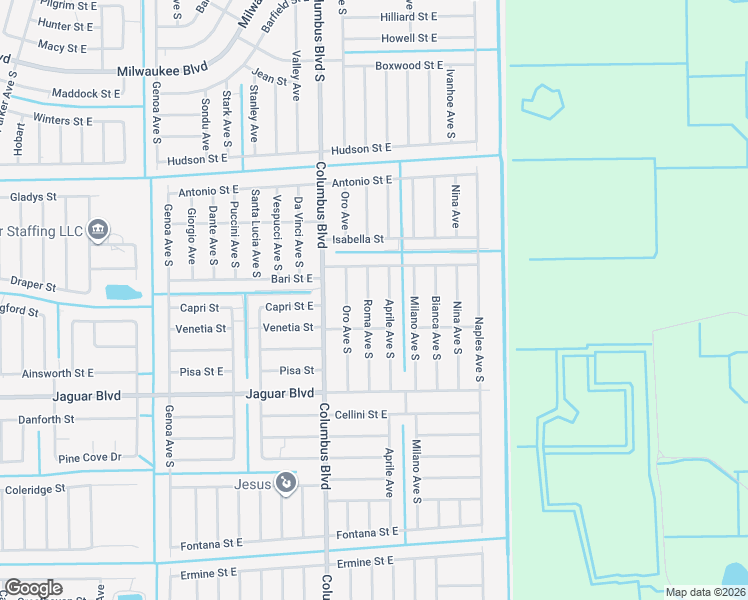map of restaurants, bars, coffee shops, grocery stores, and more near 746 Aprile Avenue South in Lehigh Acres