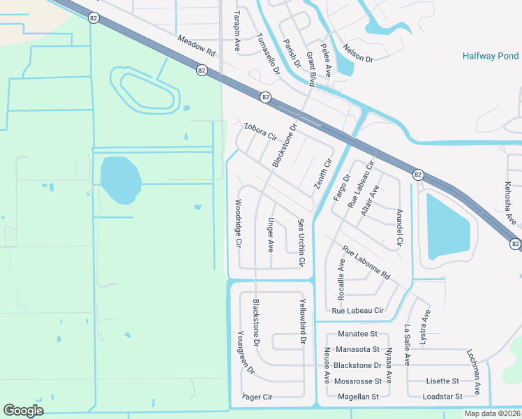 map of restaurants, bars, coffee shops, grocery stores, and more near 807 Unger Avenue in Fort Myers