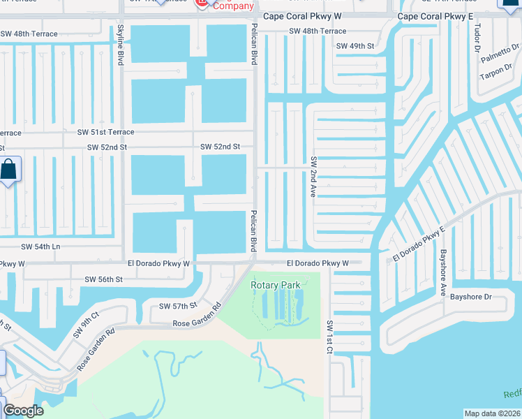 map of restaurants, bars, coffee shops, grocery stores, and more near 5328 Pelican Boulevard in Cape Coral