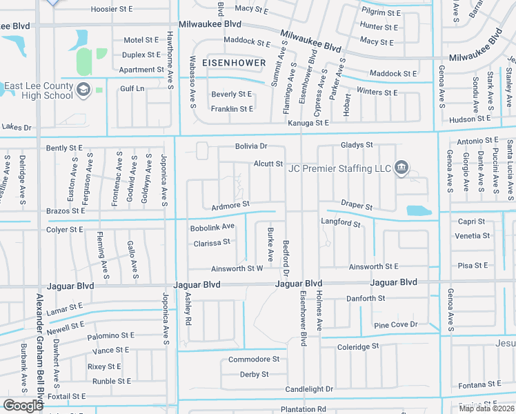 map of restaurants, bars, coffee shops, grocery stores, and more near 764 Cashmere Avenue in Lehigh Acres