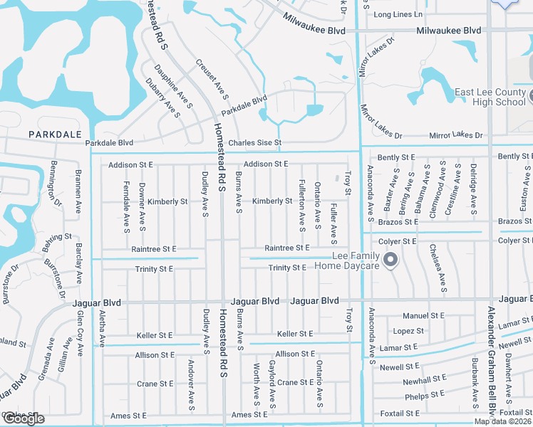 map of restaurants, bars, coffee shops, grocery stores, and more near 722 Gaylord Avenue South in Lehigh Acres