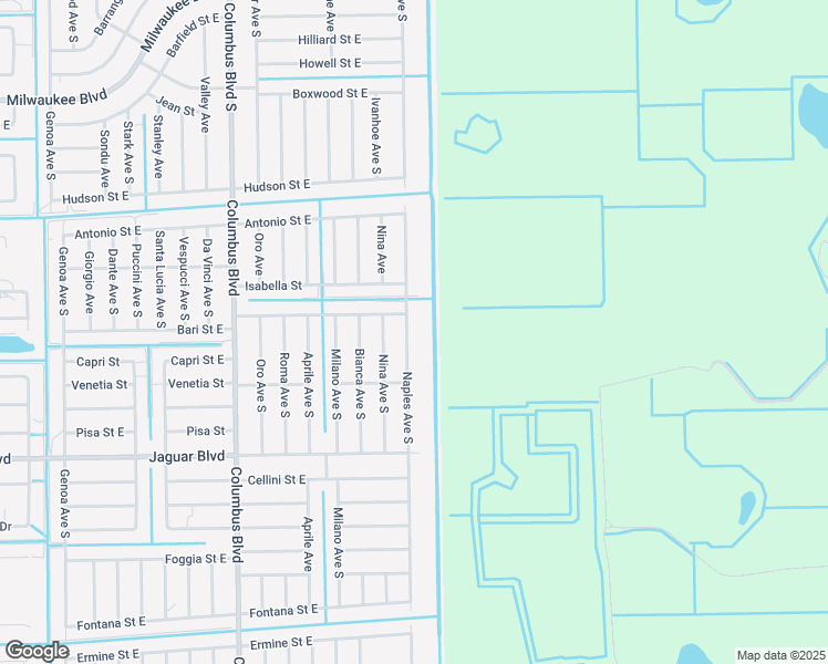 map of restaurants, bars, coffee shops, grocery stores, and more near 739 Naples Avenue South in Lehigh Acres