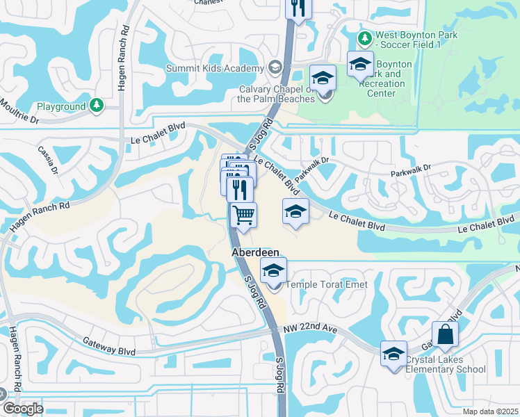 map of restaurants, bars, coffee shops, grocery stores, and more near 8220 Jog Road in Boynton Beach
