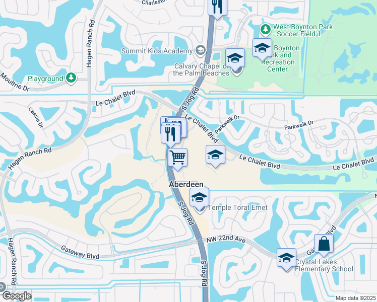 map of restaurants, bars, coffee shops, grocery stores, and more near 8220 Jog Road in Boynton Beach