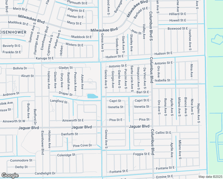 map of restaurants, bars, coffee shops, grocery stores, and more near 730 Giorgio Avenue in Lehigh Acres