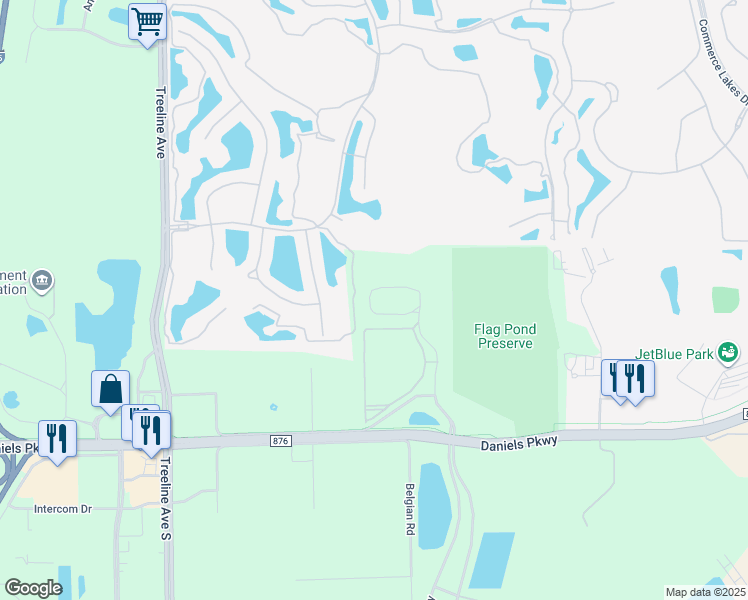 map of restaurants, bars, coffee shops, grocery stores, and more near 13461 Chana Court in Fort Myers