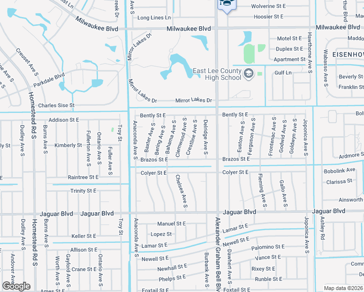 map of restaurants, bars, coffee shops, grocery stores, and more near 725 Clemwood Avenue South in Lehigh Acres