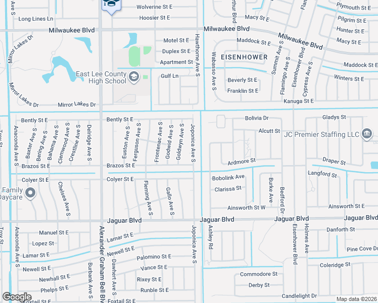 map of restaurants, bars, coffee shops, grocery stores, and more near 859 Joponica Terrace in Lehigh Acres