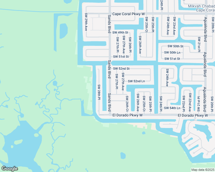 map of restaurants, bars, coffee shops, grocery stores, and more near 5242 Sands Boulevard in Cape Coral