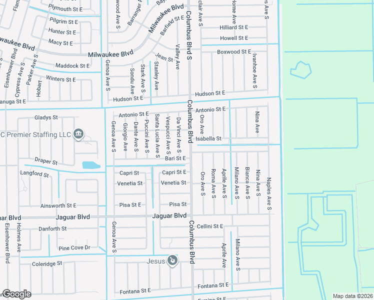 map of restaurants, bars, coffee shops, grocery stores, and more near 730 Columbus Boulevard in Lehigh Acres