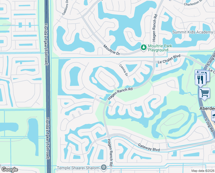 map of restaurants, bars, coffee shops, grocery stores, and more near 8390 Horseshoe Bay Road in Boynton Beach