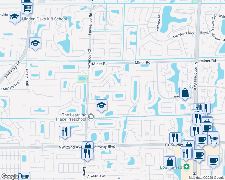 map of restaurants, bars, coffee shops, grocery stores, and more near 78 Citrus Park Lane in Boynton Beach