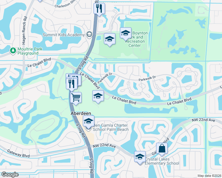 map of restaurants, bars, coffee shops, grocery stores, and more near 8228 Waterline Drive in Boynton Beach
