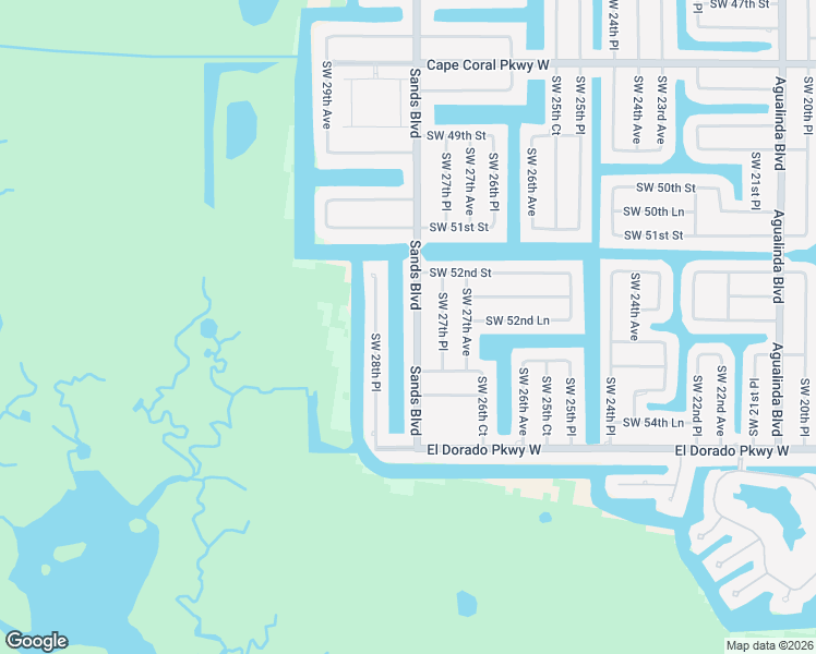 map of restaurants, bars, coffee shops, grocery stores, and more near 5242 Sands Boulevard in Cape Coral