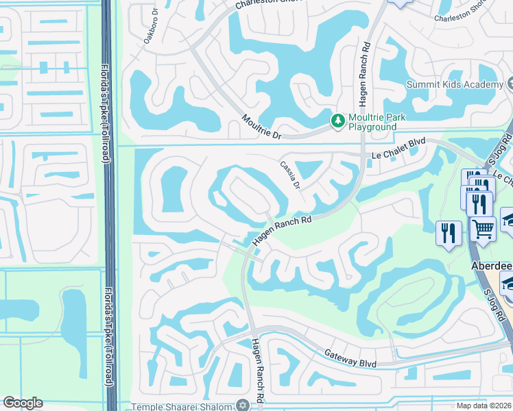 map of restaurants, bars, coffee shops, grocery stores, and more near 8390 Horseshoe Bay Road in Boynton Beach