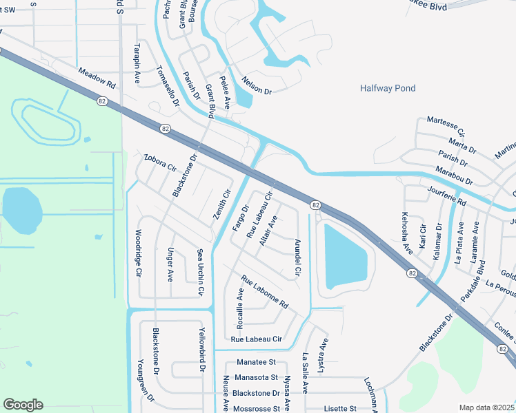 map of restaurants, bars, coffee shops, grocery stores, and more near 708 Rue Labeau Circle in Fort Myers