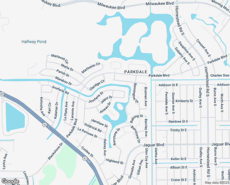 map of restaurants, bars, coffee shops, grocery stores, and more near 442 Jourferie Road in Lehigh Acres
