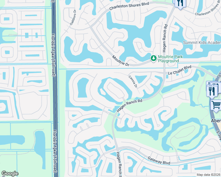 map of restaurants, bars, coffee shops, grocery stores, and more near 8229 Horseshoe Bay Road in Boynton Beach