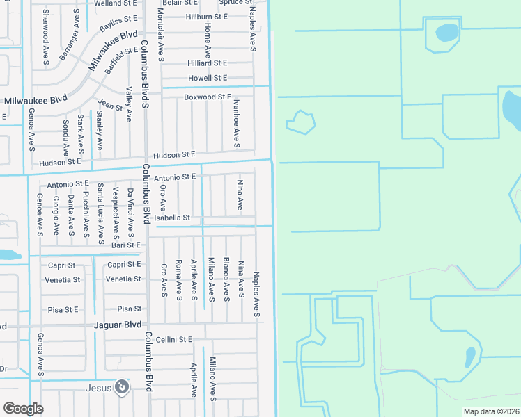 map of restaurants, bars, coffee shops, grocery stores, and more near 721 Naples Avenue South in Lehigh Acres