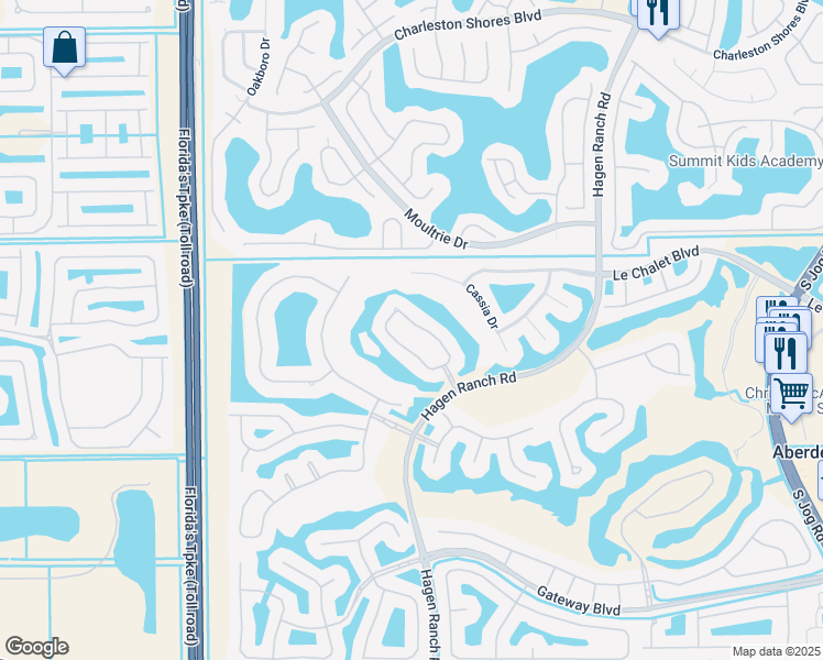 map of restaurants, bars, coffee shops, grocery stores, and more near 8229 Horseshoe Bay Road in Boynton Beach
