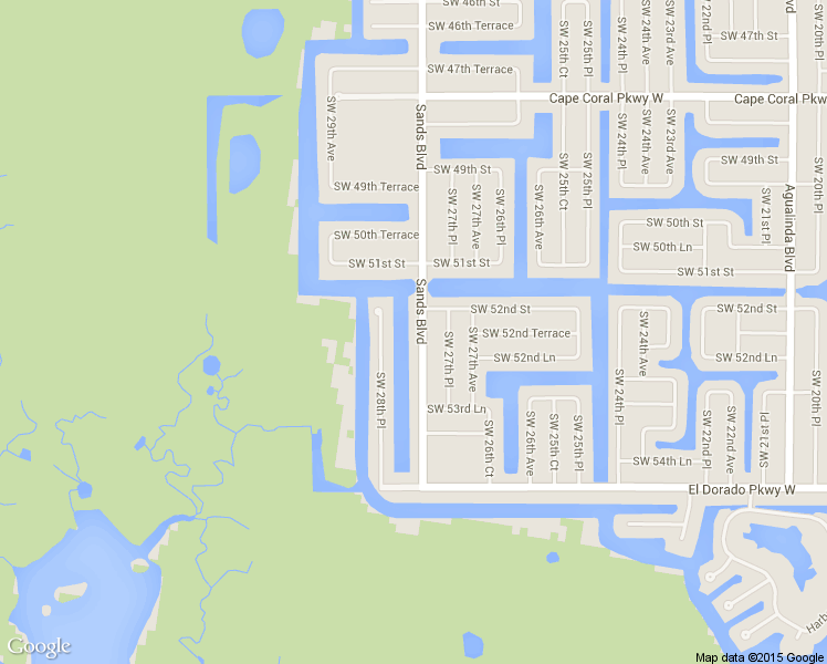map of restaurants, bars, coffee shops, grocery stores, and more near 5214 Sands Boulevard in Cape Coral