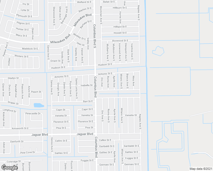 map of restaurants, bars, coffee shops, grocery stores, and more near 718 Roma Avenue South in Lehigh Acres
